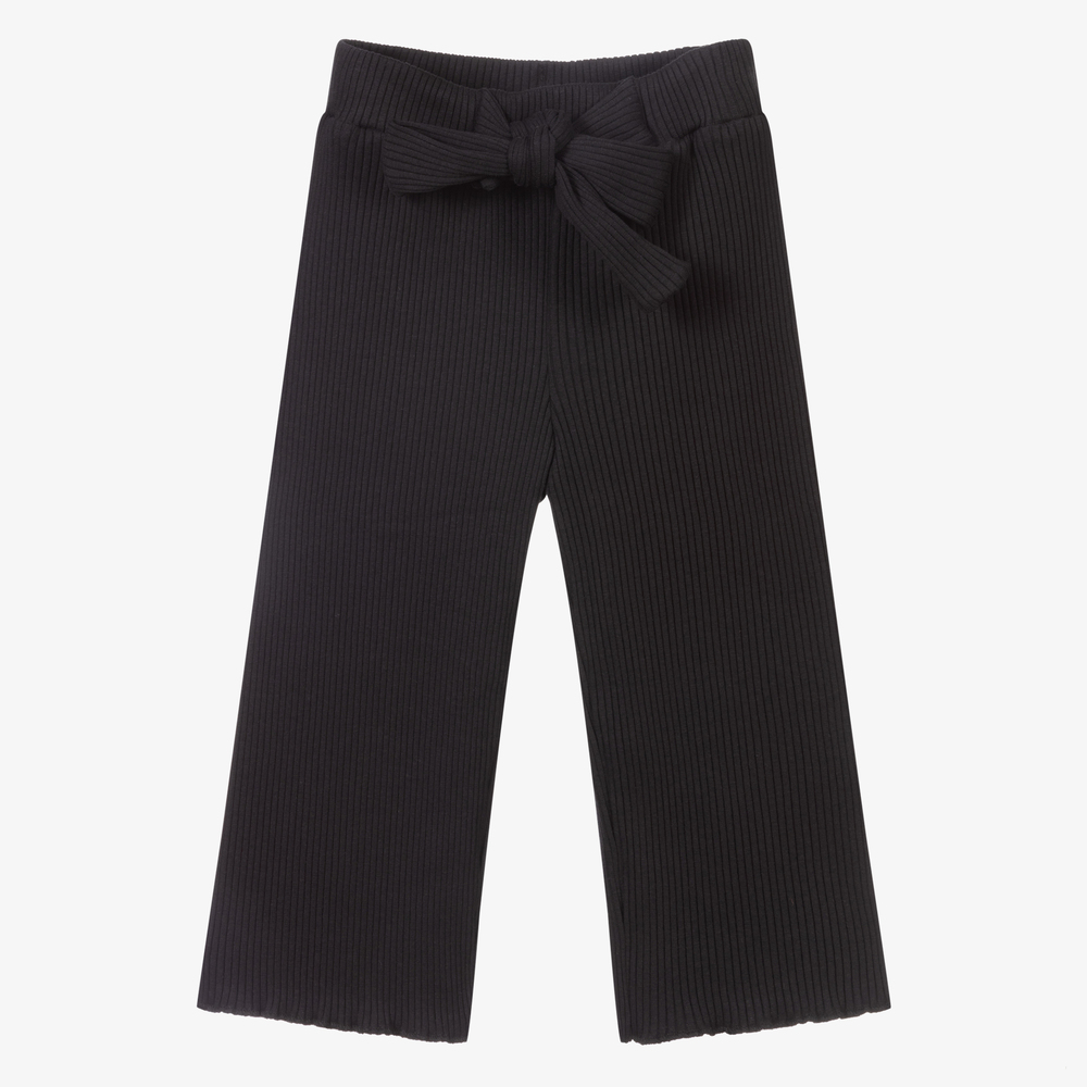 iDO Baby - Schwarze gerippte Jerseyhose | Childrensalon