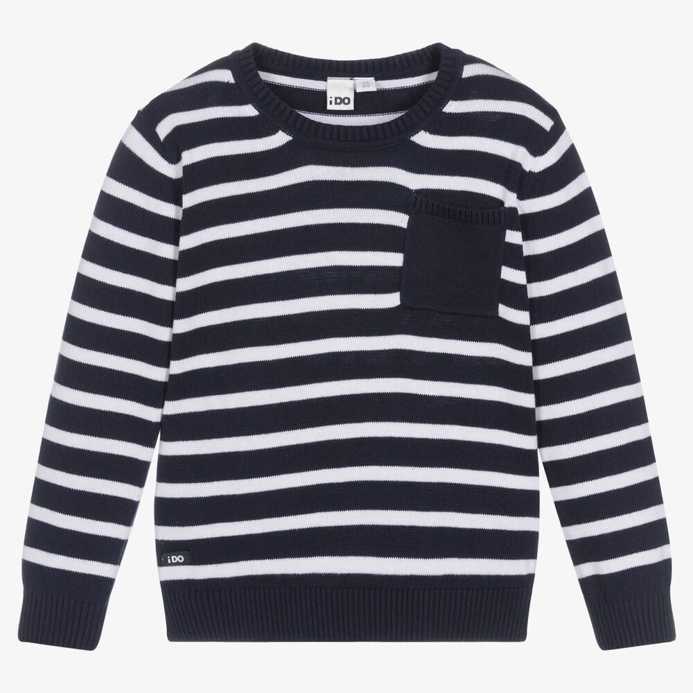 iDO Baby - Pull bleu rayé style marinière | Childrensalon