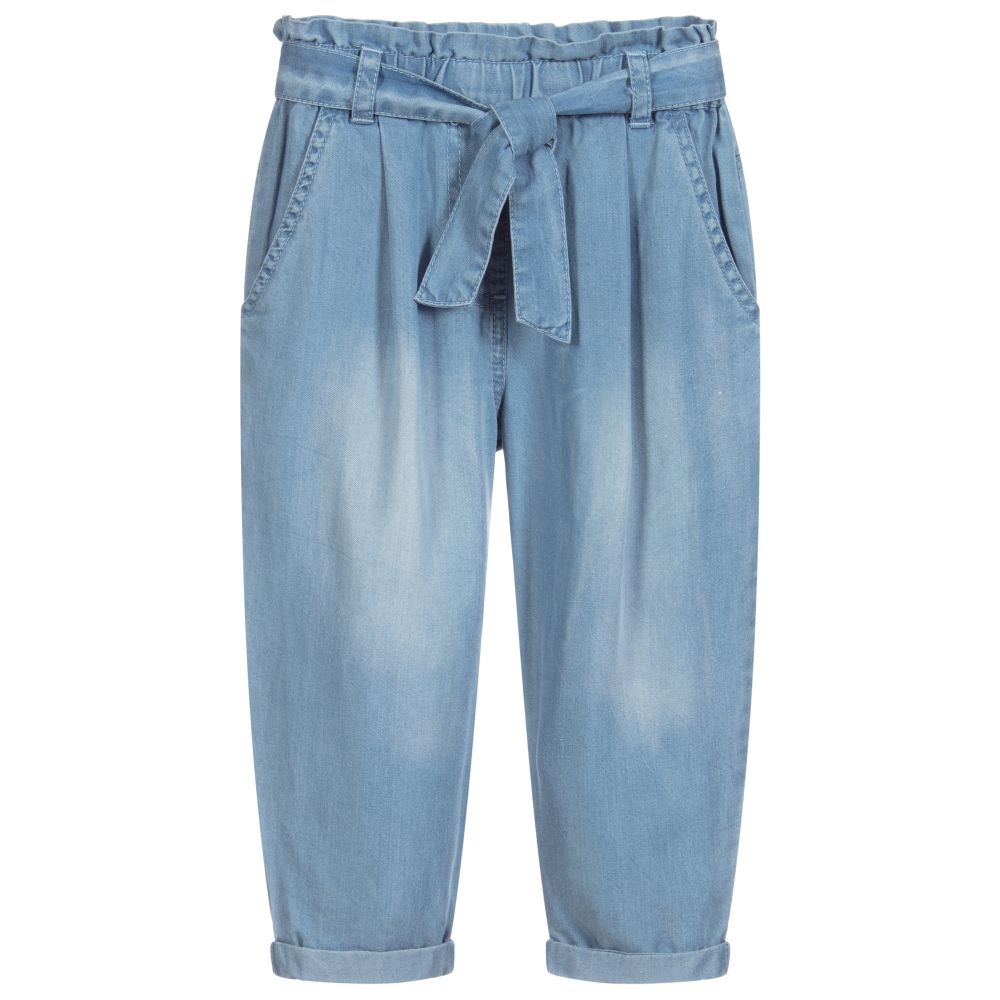 iDO Baby - Blaue Chambray-Hose aus Viskose | Childrensalon