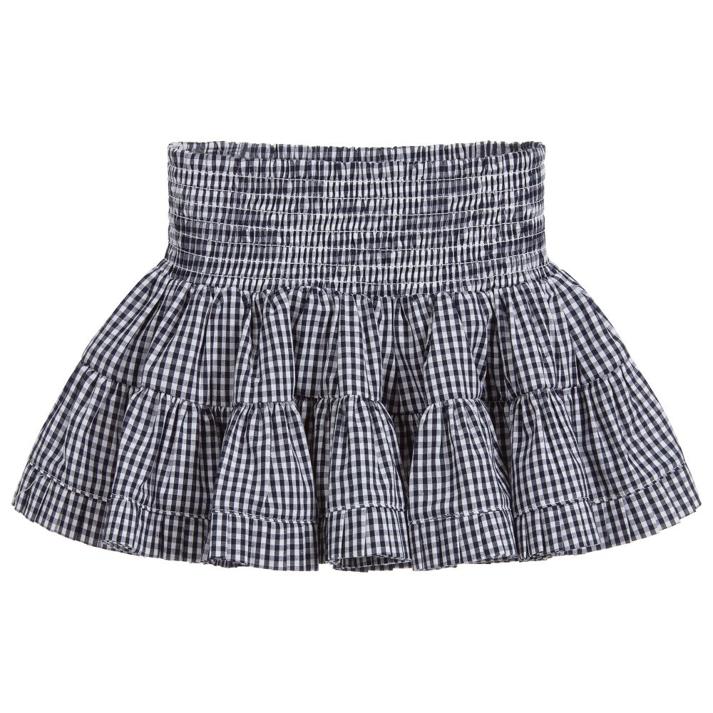 iDO Baby - Blue Check Cotton Skirt | Childrensalon