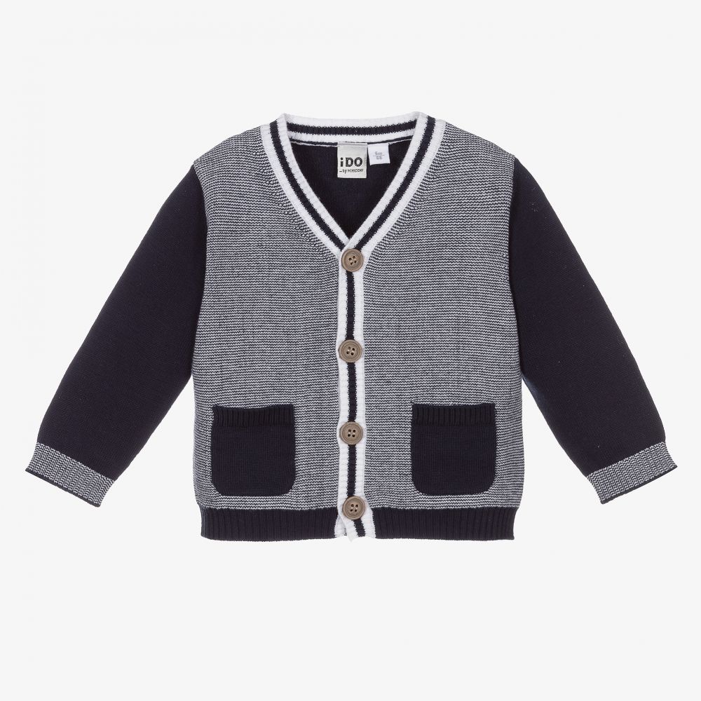 iDO Baby - Blue Cotton Baby Cardigan | Childrensalon