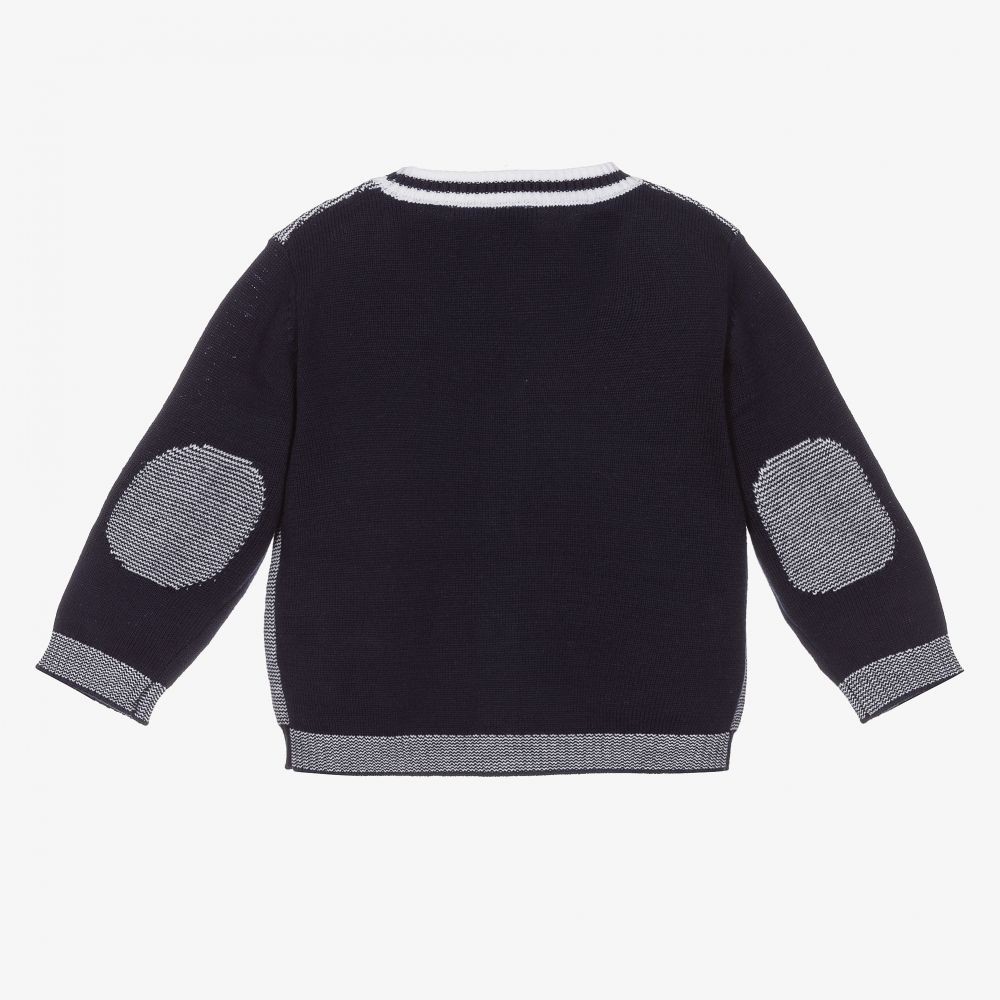 iDO Baby Blue Cotton Baby Cardigan Childrensalon Outlet