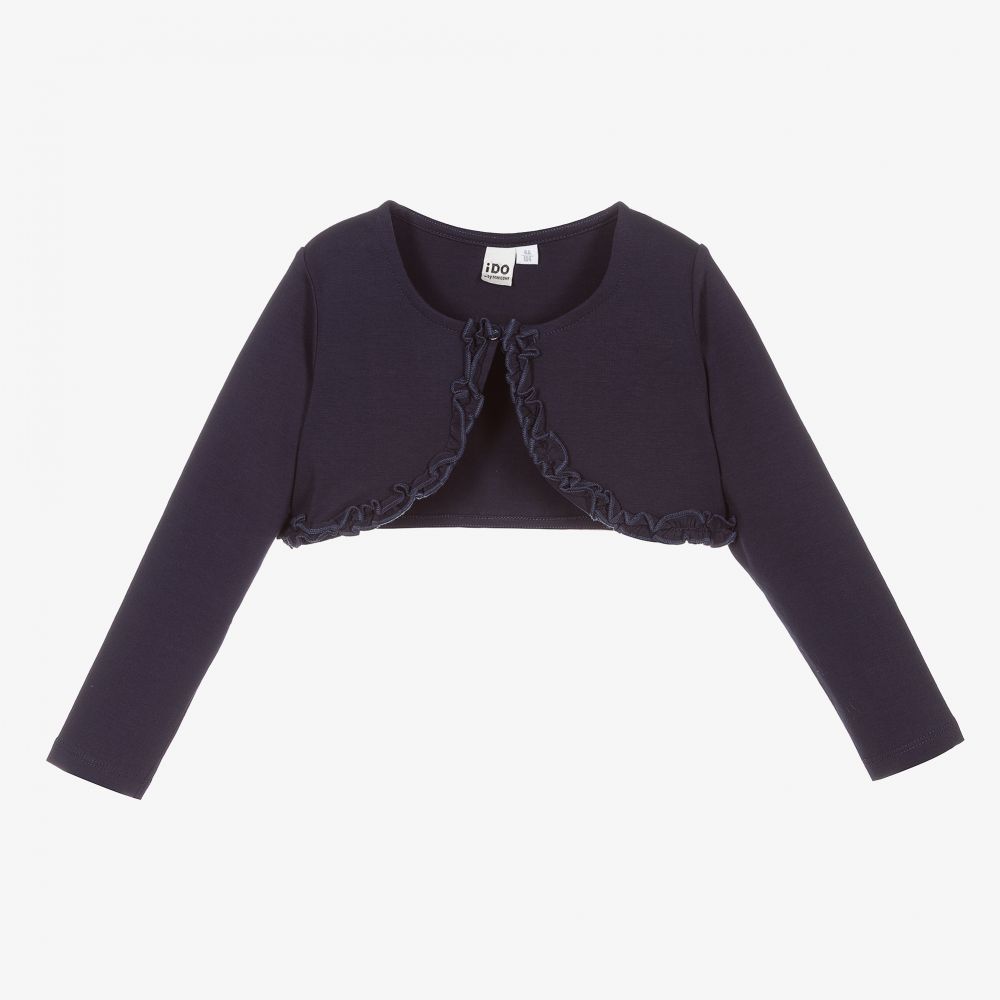 iDO Baby - Blue Cotton Bolero Cardigan | Childrensalon