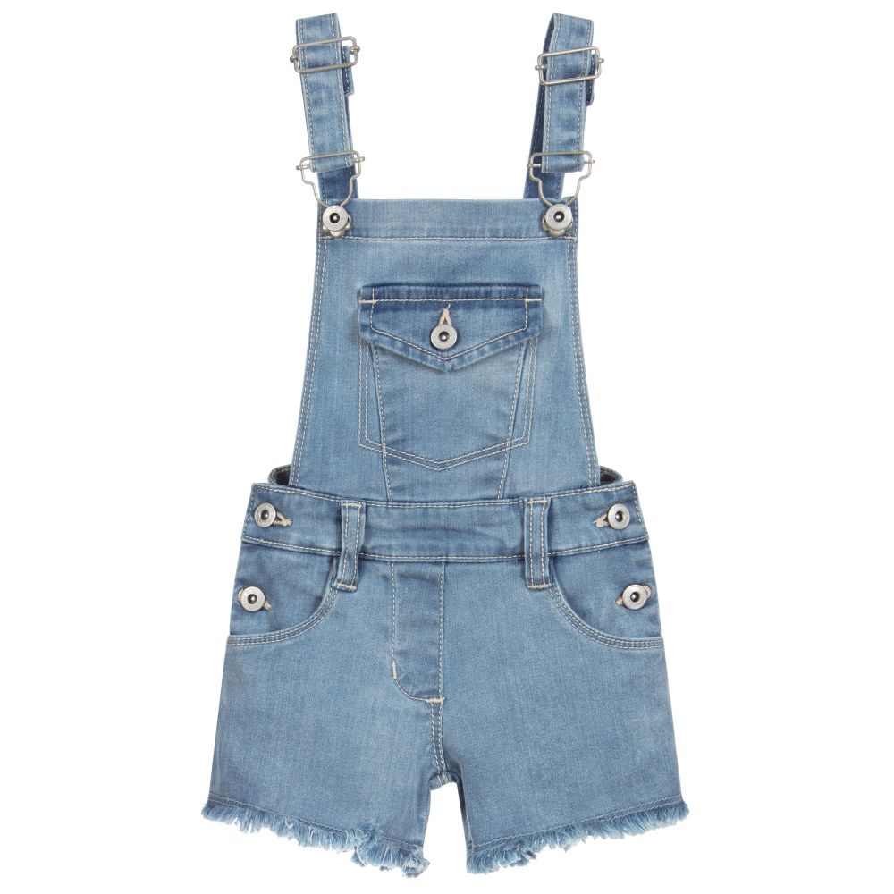 iDO Baby - Blue Denim Short Dungarees | Childrensalon