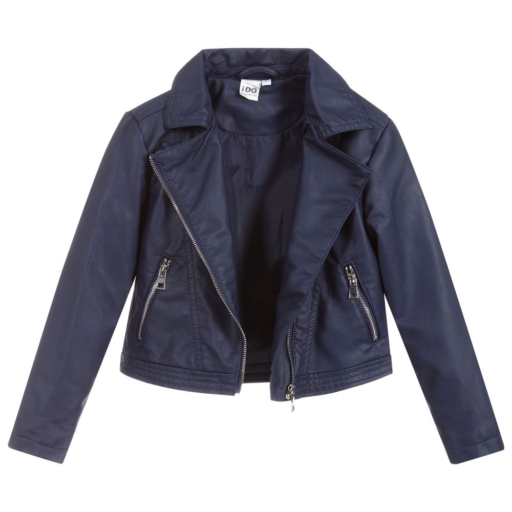 Ladies navy clearance biker jacket