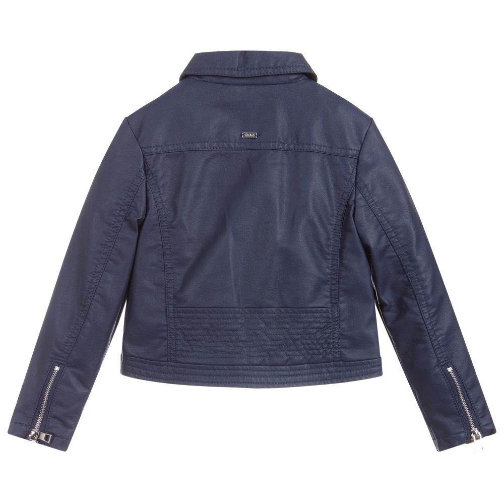 iDO Baby-Blue Faux Leather Jacket | Childrensalon Outlet