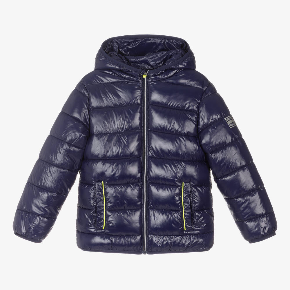 iDO Baby - Blue Hooded Puffer Jacket | Childrensalon