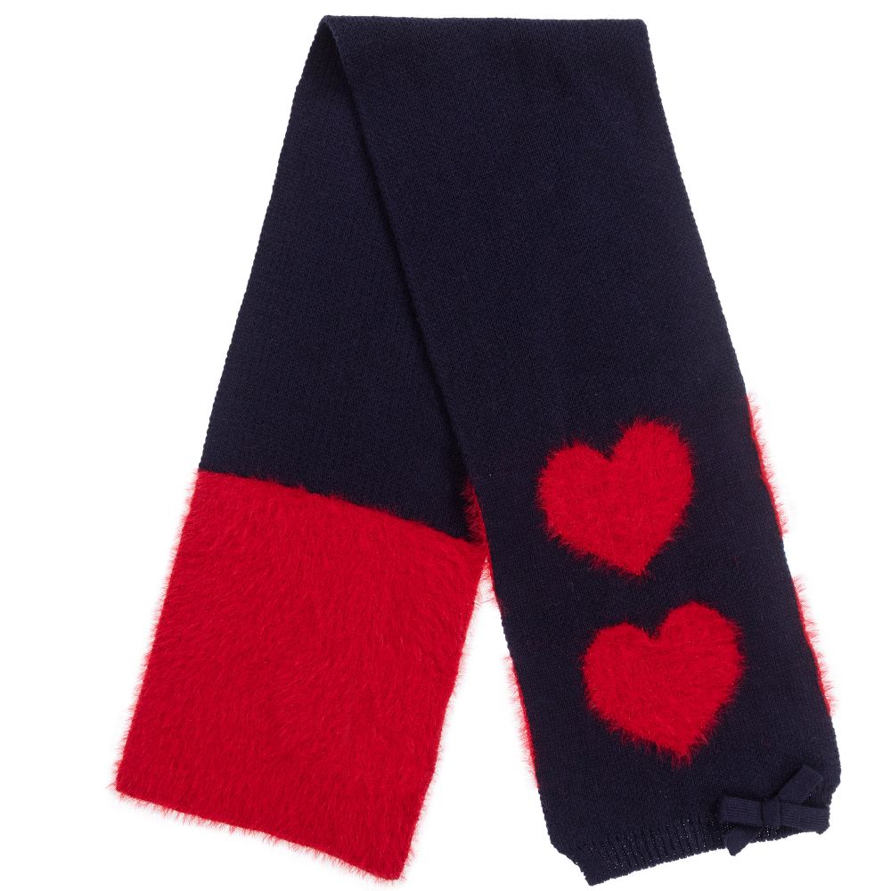 آي دو Baby-سكارف مزيج قطن وصوف لون كحلي وأحمر للبنات | Childrensalon Outlet