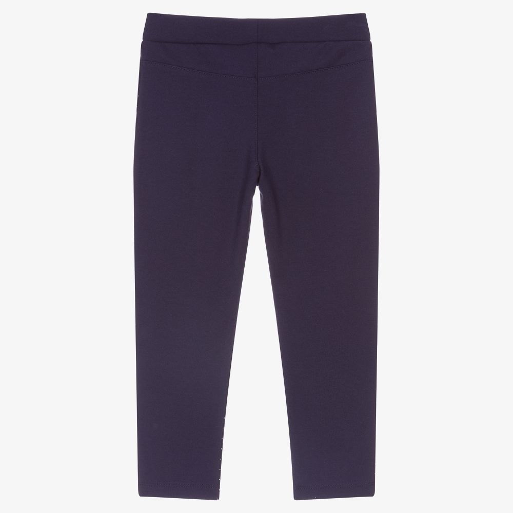 iDO Junior-Blue & Silver Studded Leggings | Childrensalon Outlet