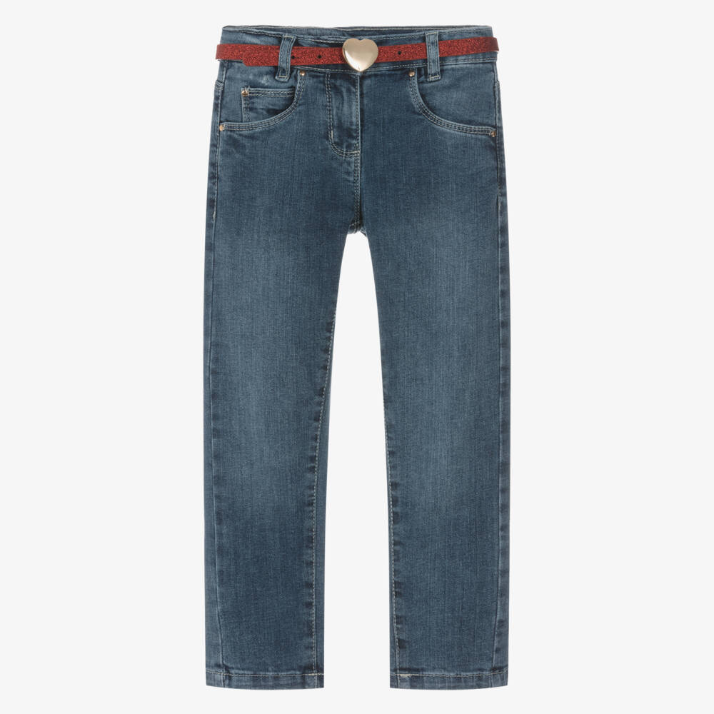 iDO-Blue Skinny Jeans With Belt | Childrensalon Outlet