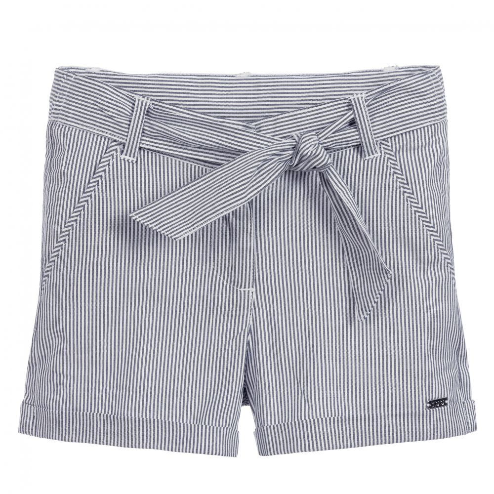 iDO Baby - Blue Striped Cotton Shorts | Childrensalon