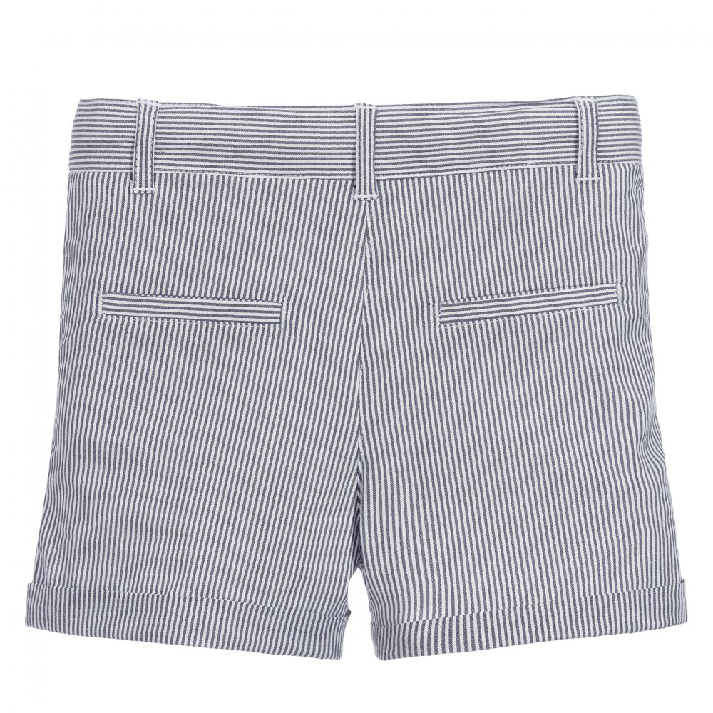iDO Малыши-Blue Striped Cotton Shorts | Childrensalon Outlet