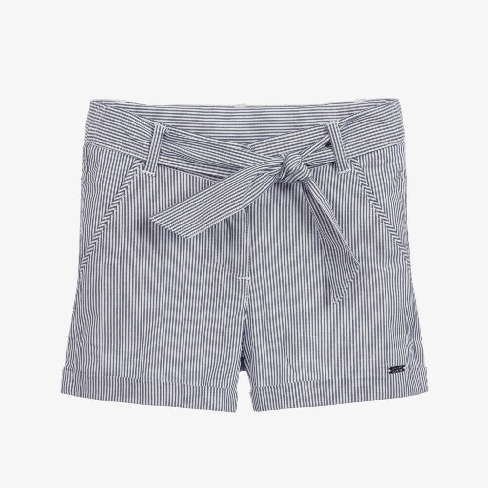 iDO Малыши-Blue Striped Cotton Shorts | Childrensalon Outlet