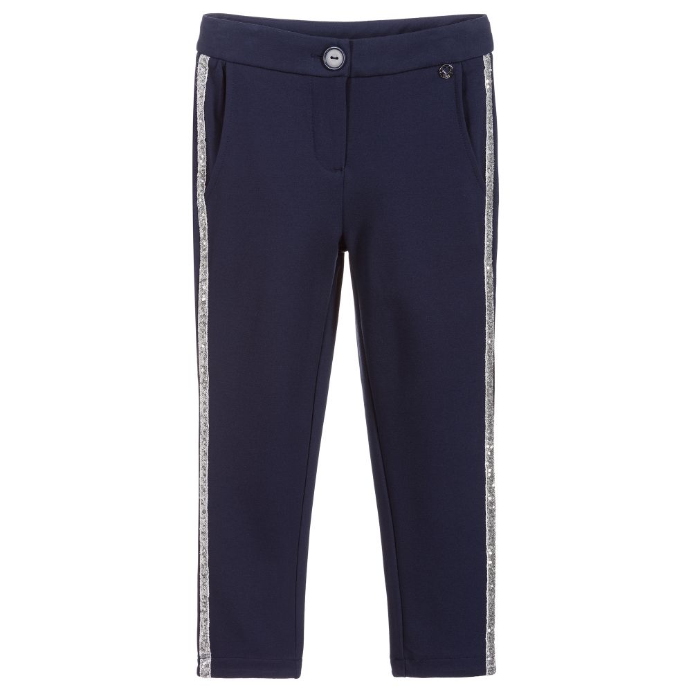 iDO Junior - Blue Viscose Jersey Trousers | Childrensalon