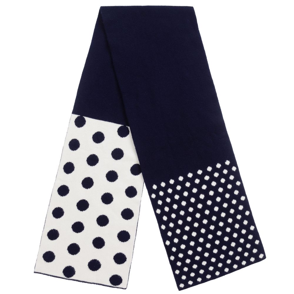 آي دو Baby-سكارف مزيج فيسكوز محبوك لون كحلي وأبيض للبنات | Childrensalon Outlet