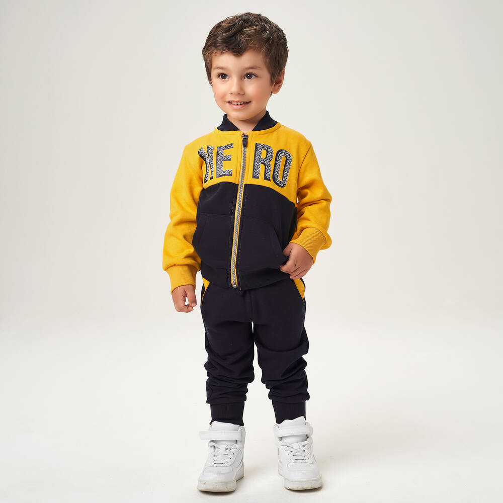 iDO Baby-Blue & Yellow Cotton Tracksuit | Childrensalon Outlet