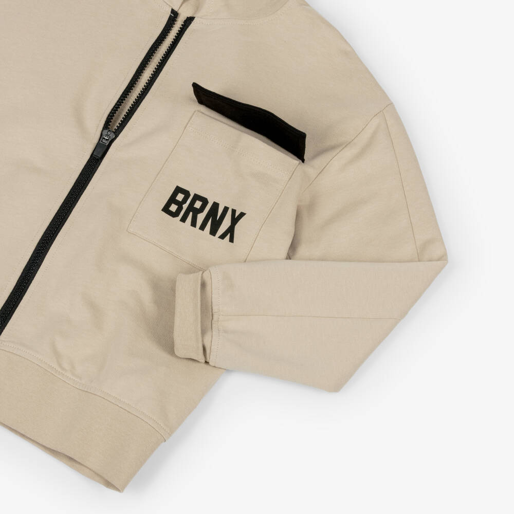 iDO-Boys Beige & Black Graphic Cotton Tracksuit | Childrensalon Outlet