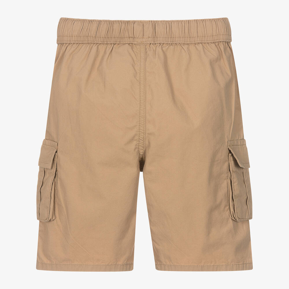 iDO Junior-Boys Beige Cotton Cargo Shorts | Childrensalon Outlet