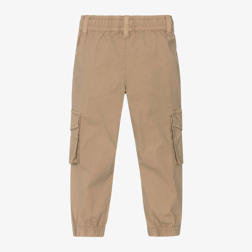 iDO Малыши-Boys Beige Cotton Cargo Trousers | Childrensalon Outlet