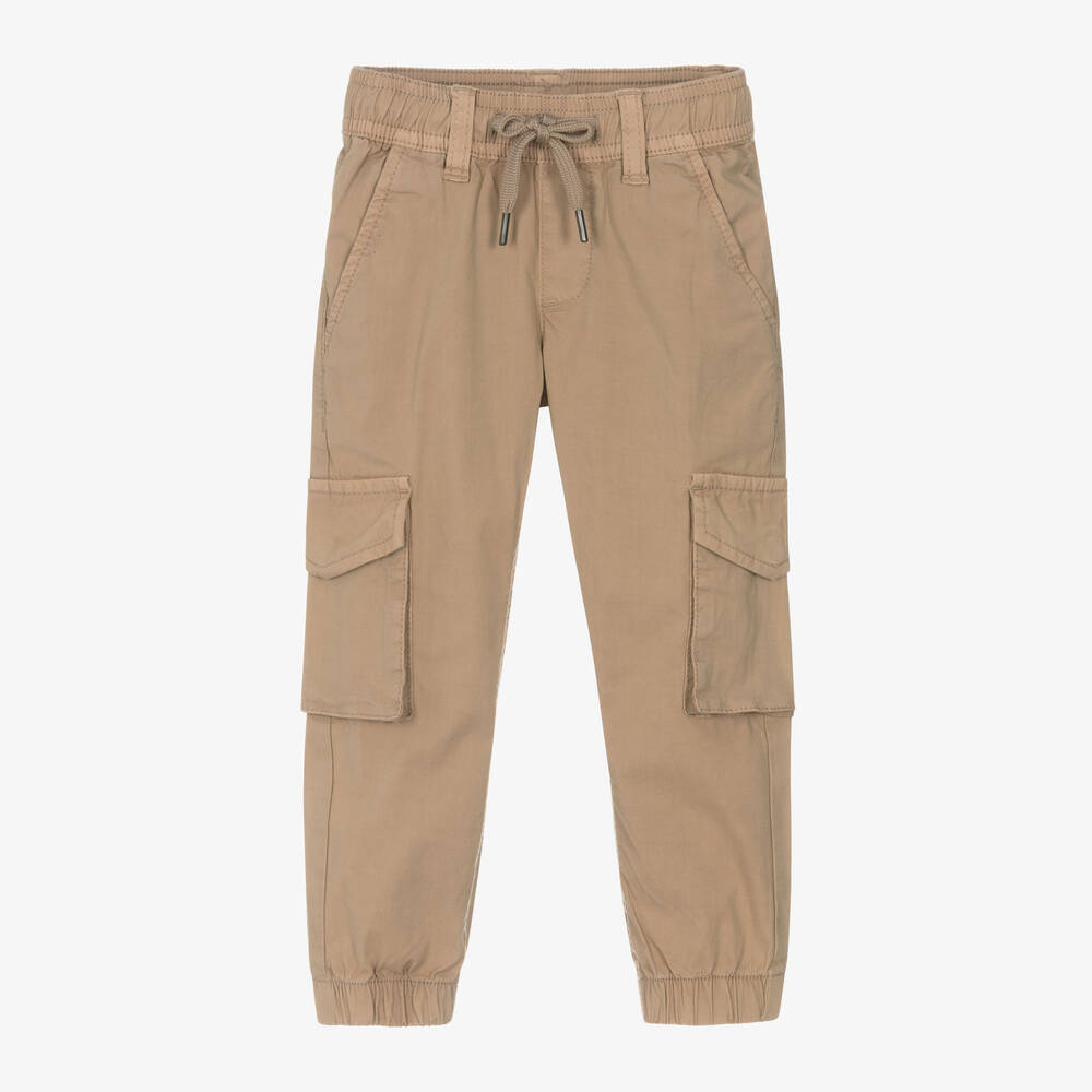 iDO Baby-Boys Beige Cotton Cargo Trousers | Childrensalon Outlet