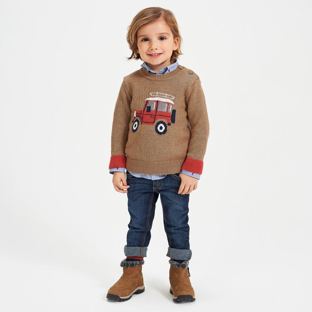 Boys top tan sweater