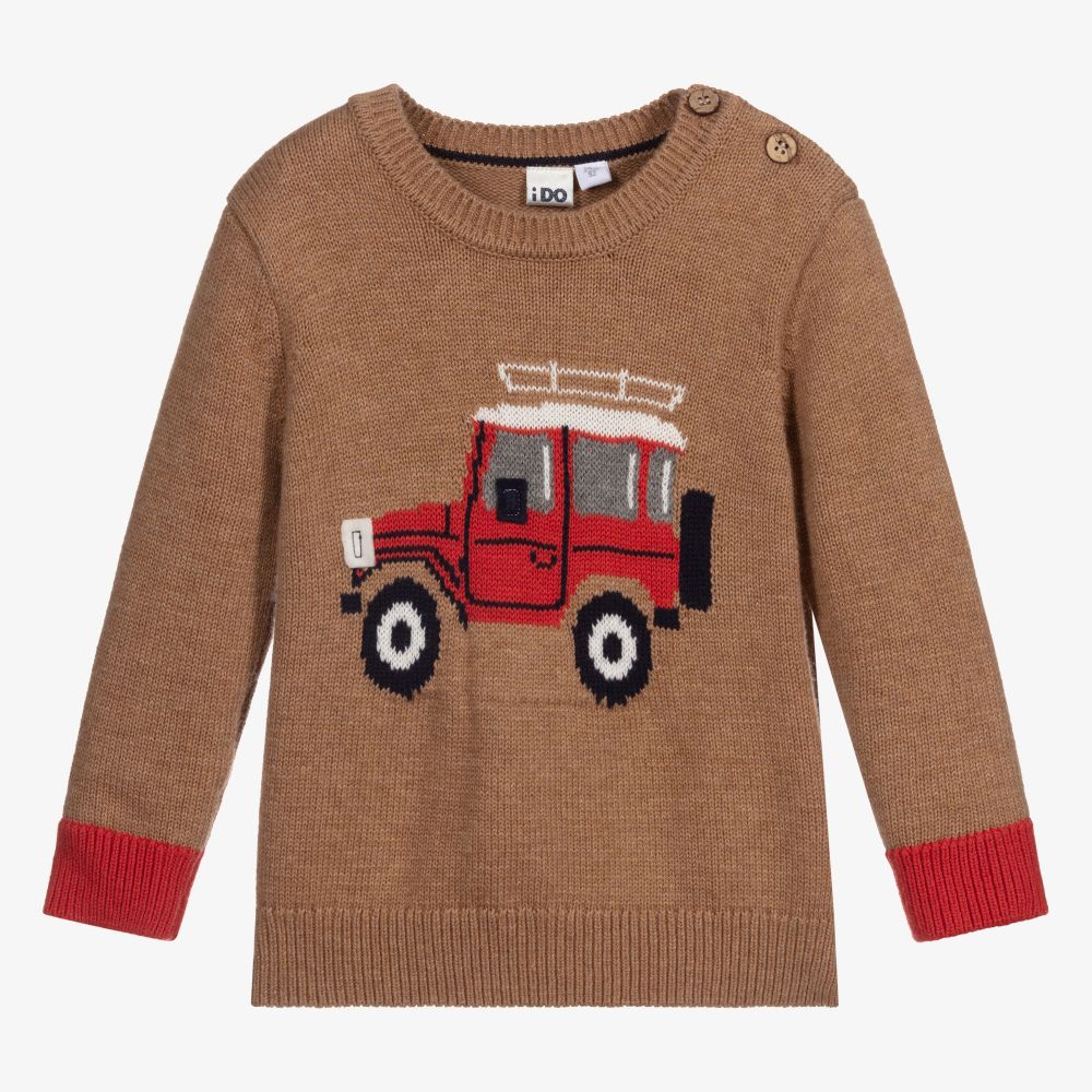 iDO Baby - Beiger Baumwollpullover (J) | Childrensalon