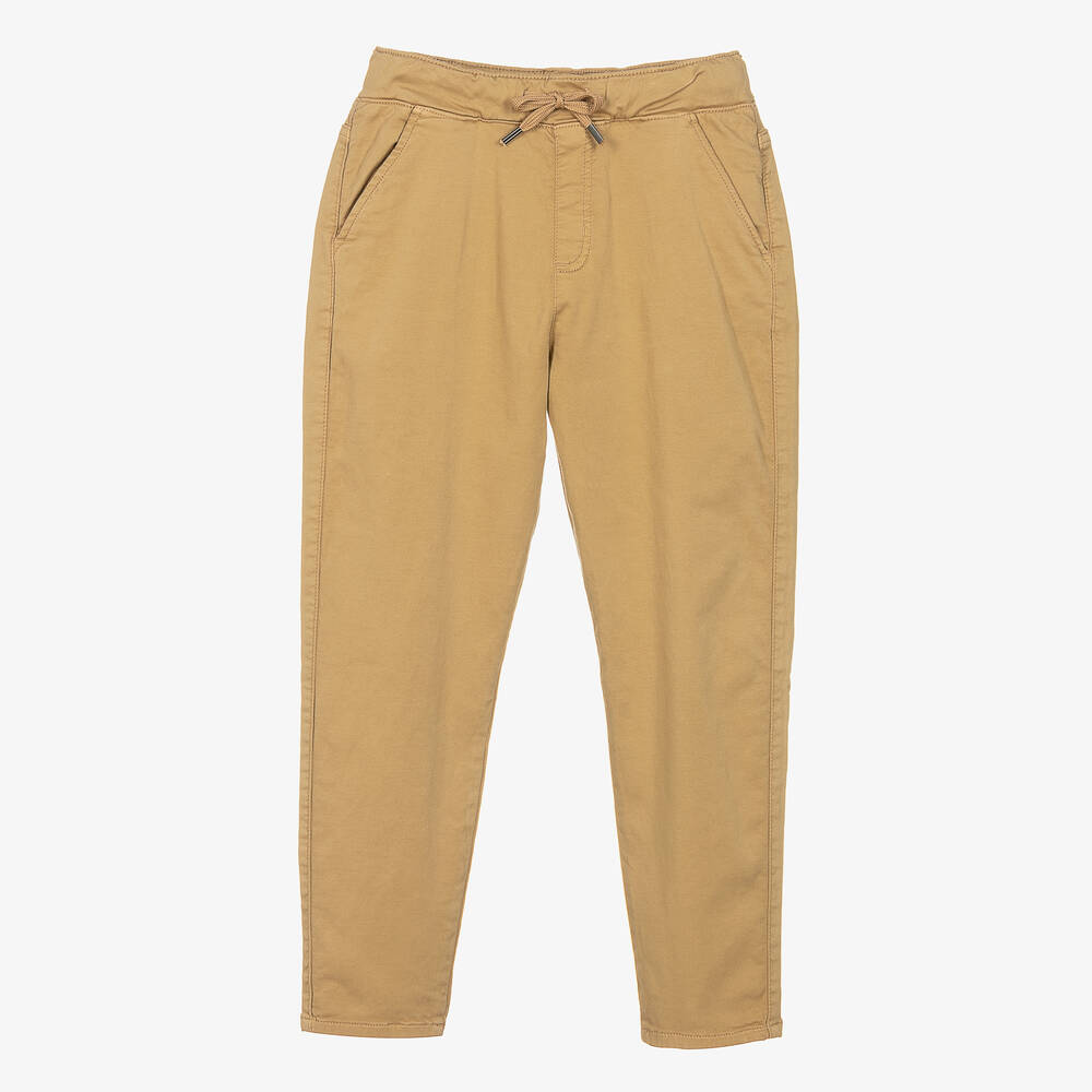 iDO Junior-Boys Beige Cotton Trousers | Childrensalon Outlet