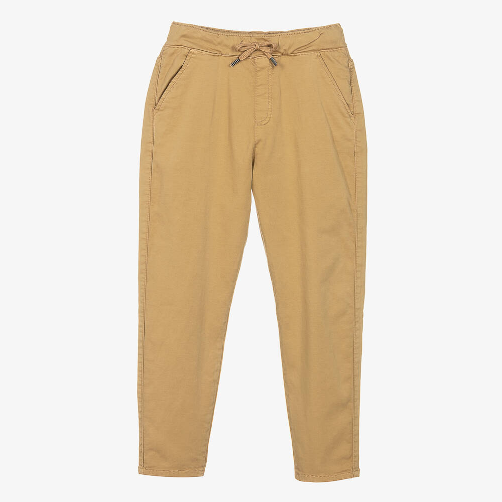 iDO Junior - Boys Beige Cotton Trousers | Childrensalon