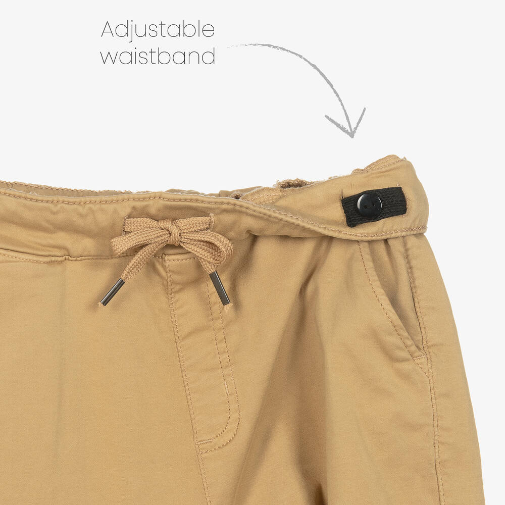 iDO Junior-Boys Beige Cotton Trousers | Childrensalon Outlet