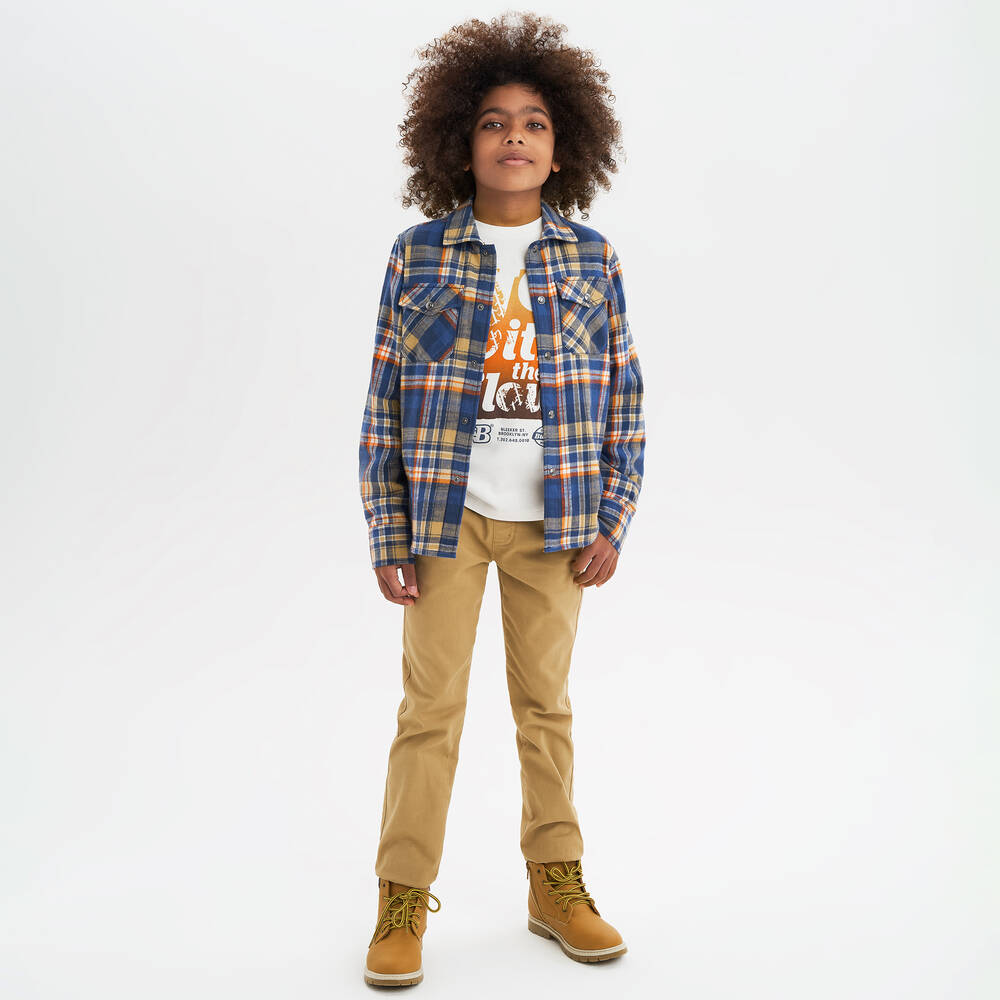 iDO Junior-Boys Beige Cotton Trousers | Childrensalon Outlet