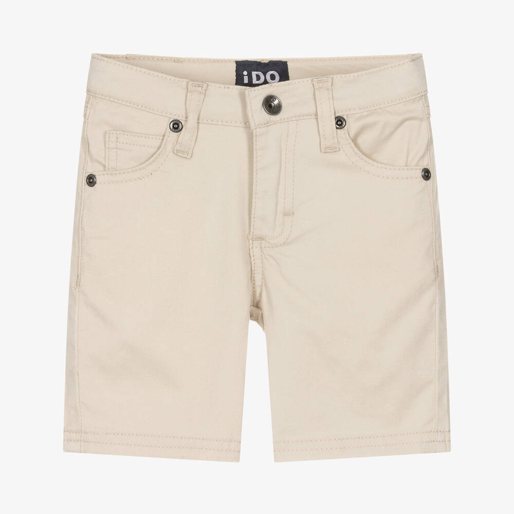 iDO Baby - Boys Beige Cotton Twill Shorts | Childrensalon