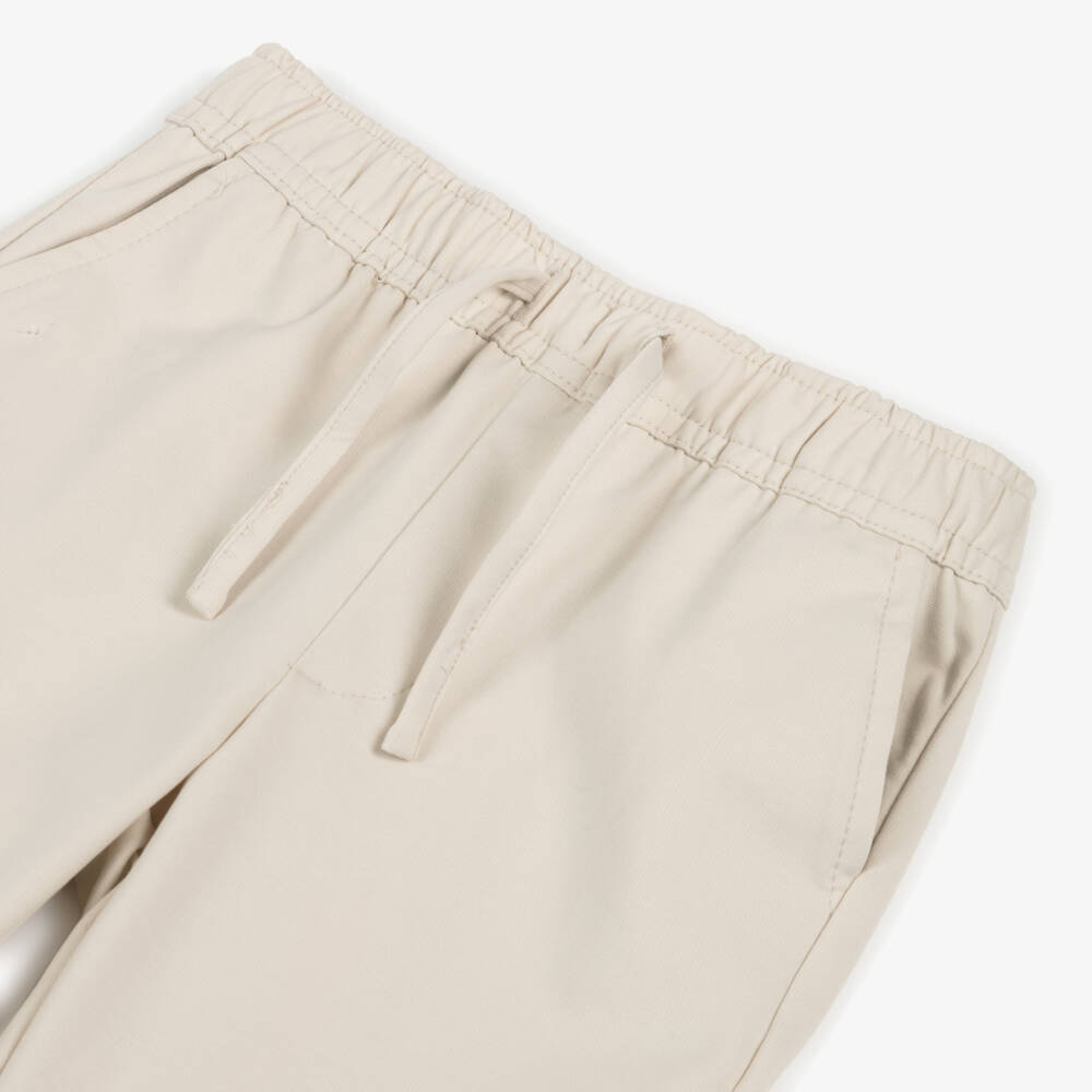iDO-Boys Beige Elasticated Waist Trousers | Childrensalon Outlet