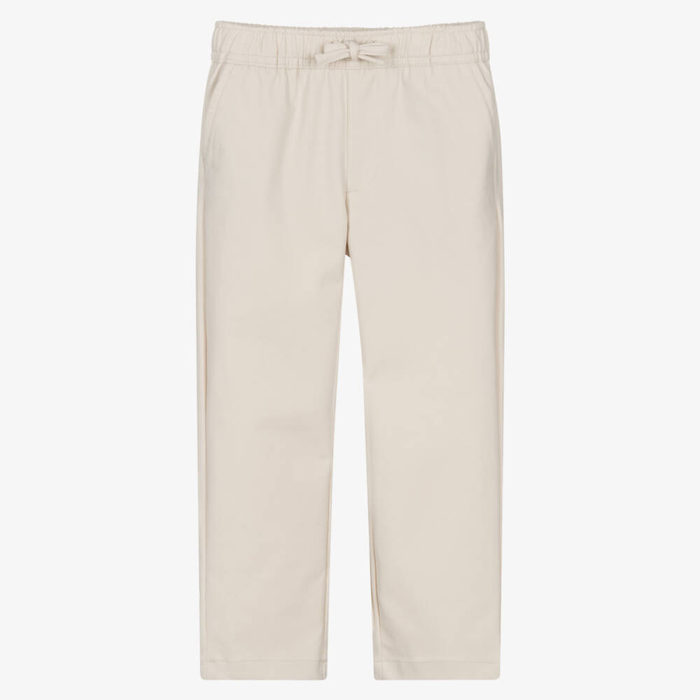 iDO-Boys Beige Elasticated Waist Trousers | Childrensalon Outlet