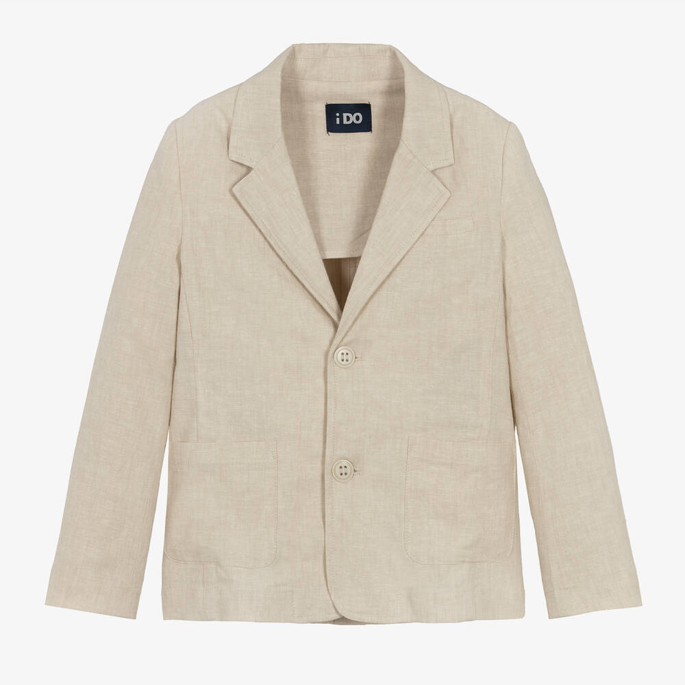 iDO Baby-Boys Beige Linen Blazer | Childrensalon Outlet