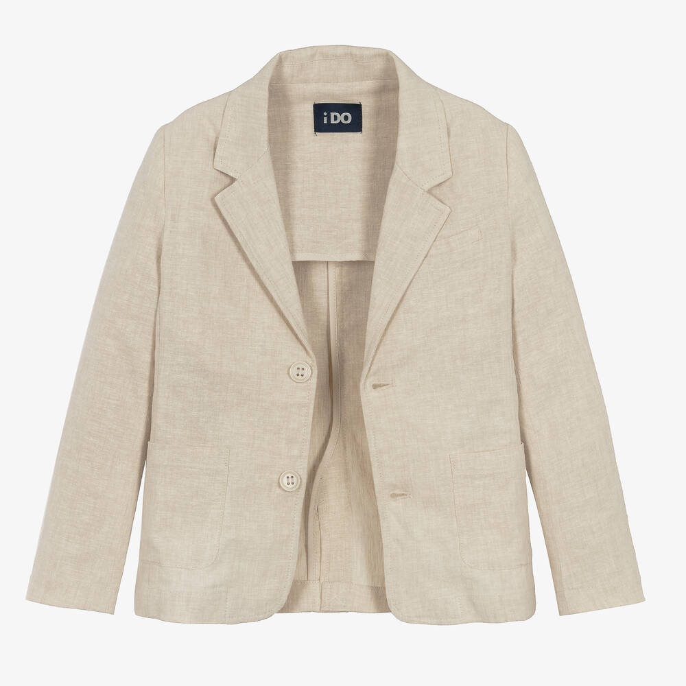 آي دو Baby-بليزر كتان وفيسكوز لون بيج للأولاد | Childrensalon Outlet