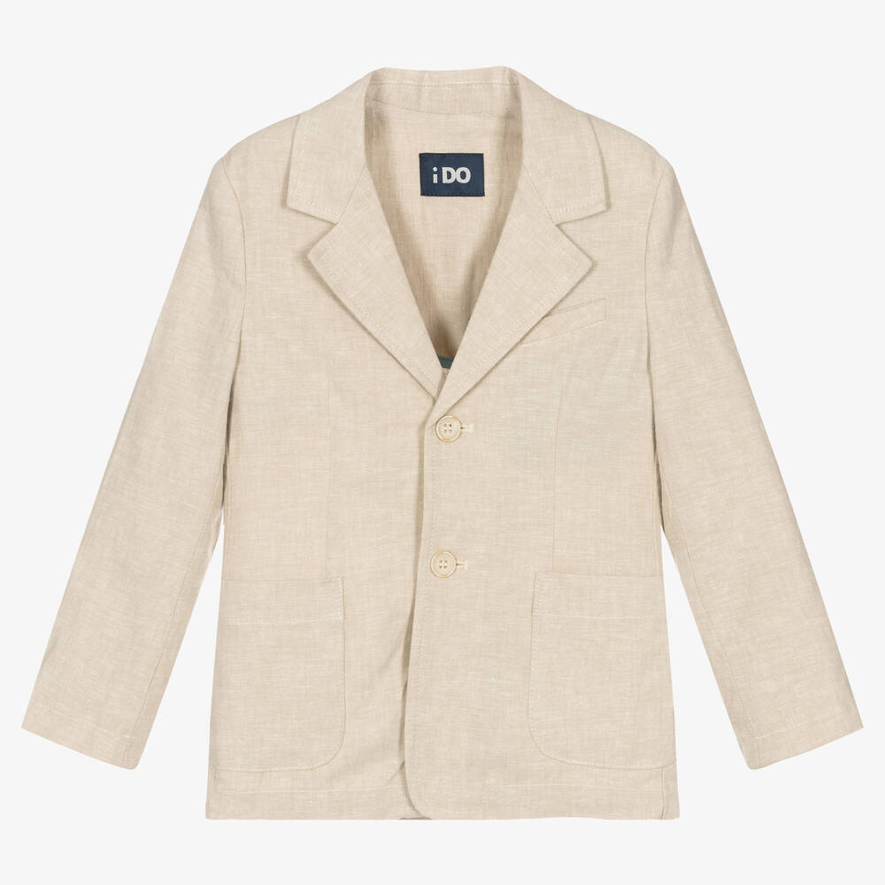 iDO Baby - Veste beige en lin et viscose | Childrensalon