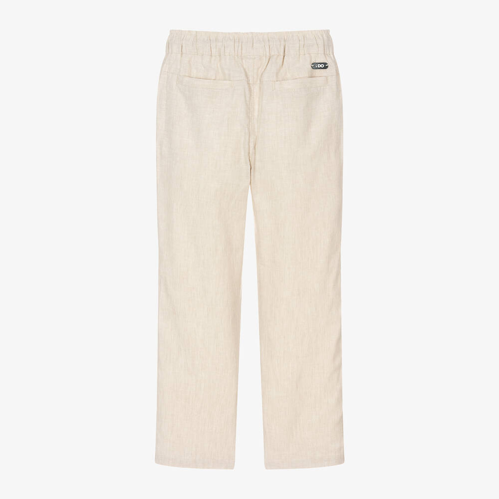 iDO Малыши-Boys Beige Linen & Viscose Trousers | Childrensalon Outlet