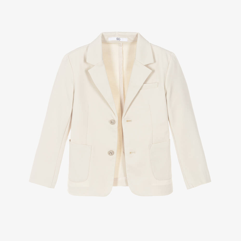 iDO-Boys Beige Milano Jersey Blazer | Childrensalon Outlet