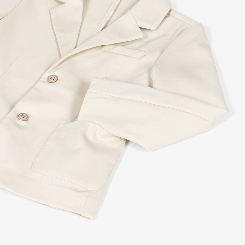 iDO-Boys Beige Milano Jersey Blazer | Childrensalon Outlet
