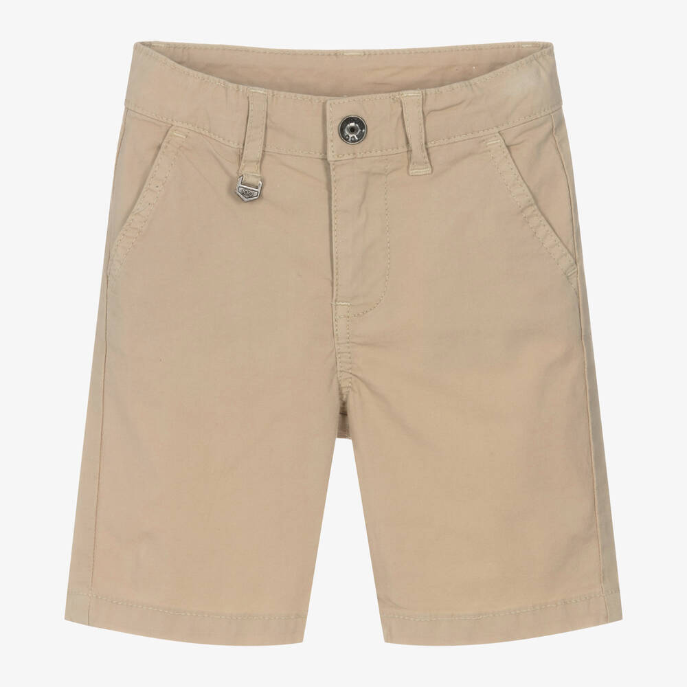 Boys Beige Slim Fit Chino Shorts