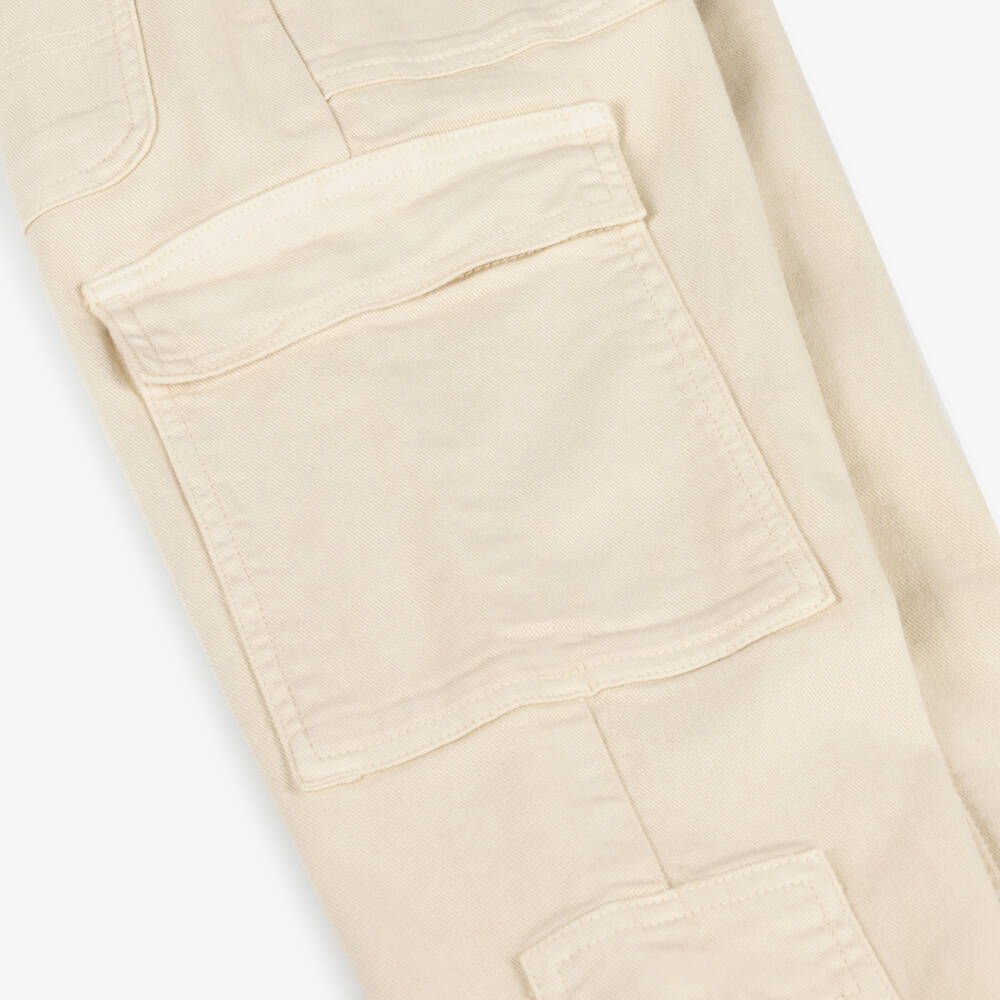 iDO Junior-Boys Beige Stretch Cargo Trousers | Childrensalon Outlet