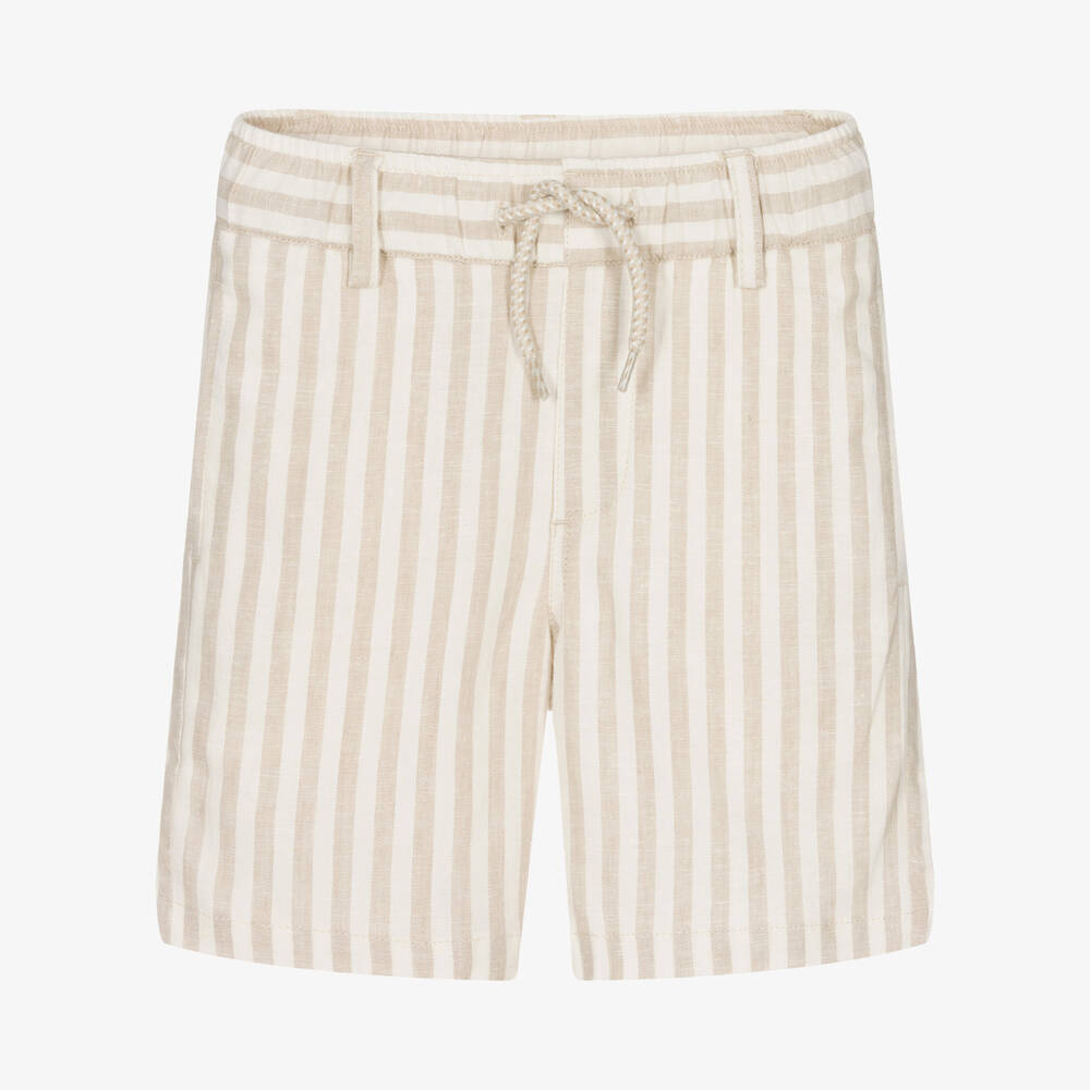 iDO Baby - Beige gestreifte Shorts für Jungen | Childrensalon