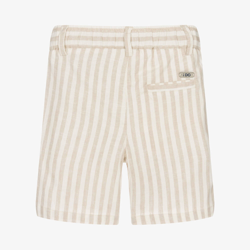 iDO Baby-Boys Beige Striped Shorts | Childrensalon Outlet