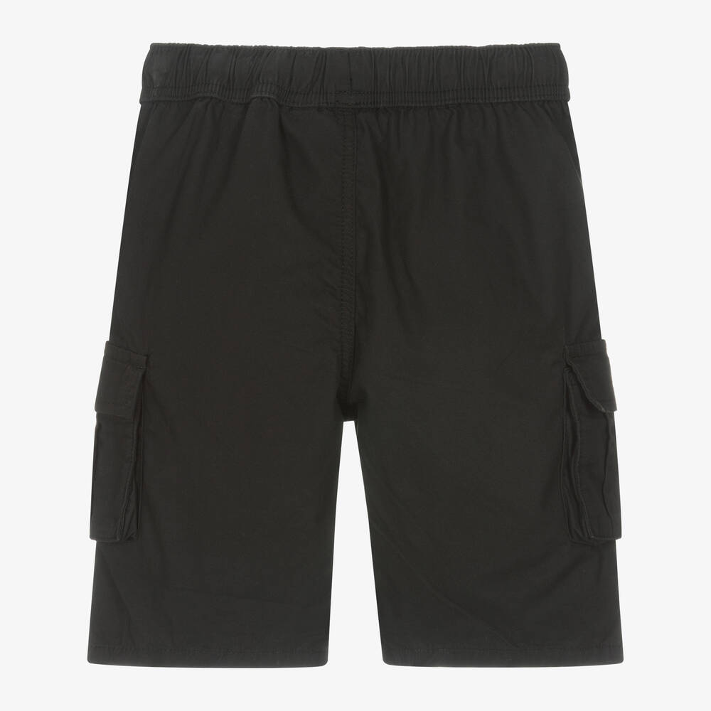 iDO Junior-Boys Black Cotton Cargo Shorts | Childrensalon Outlet
