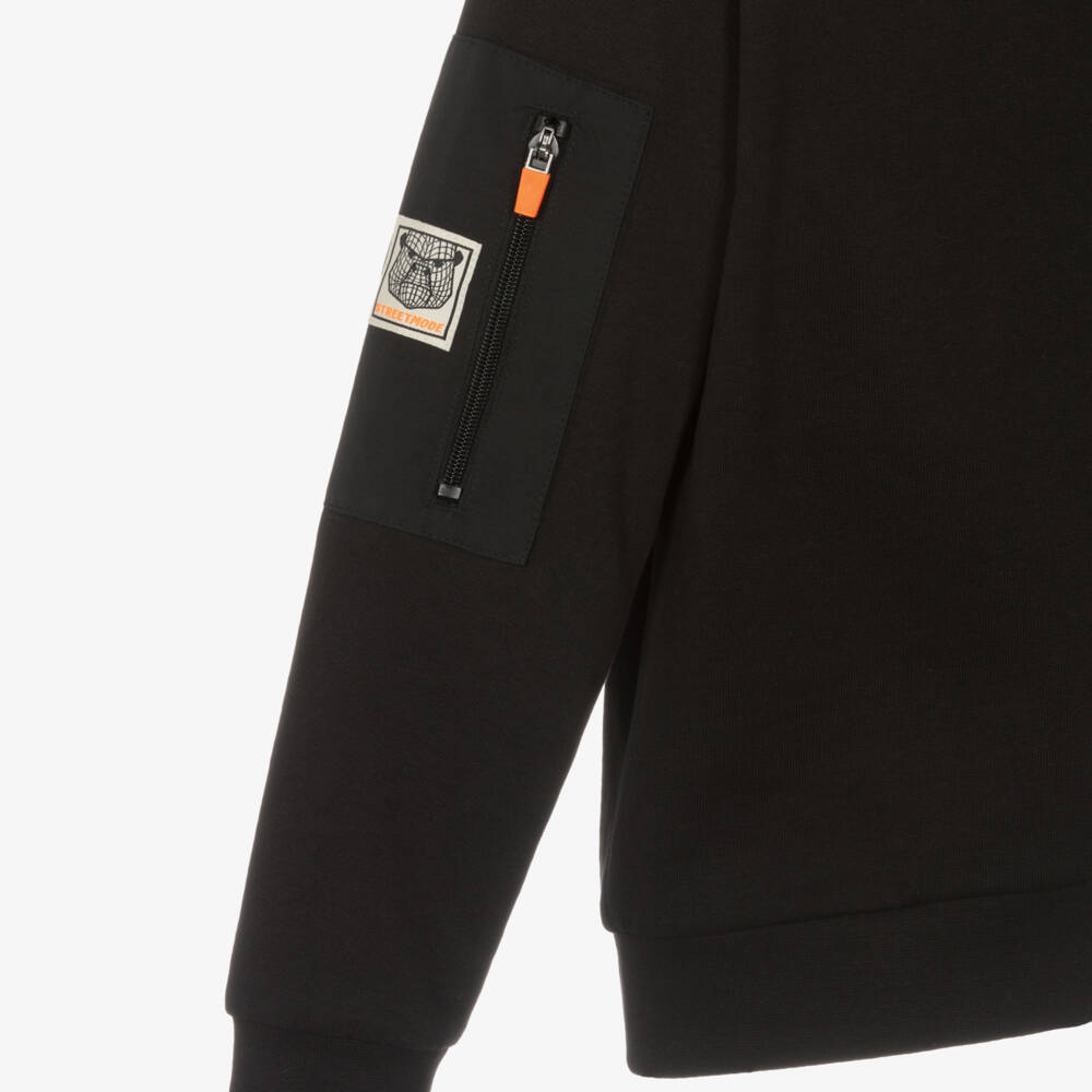 iDO Для младших-Boys Black Cotton Hoodie with Zip | Childrensalon Outlet