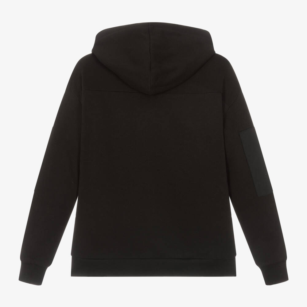 iDO Для младших-Boys Black Cotton Hoodie with Zip | Childrensalon Outlet