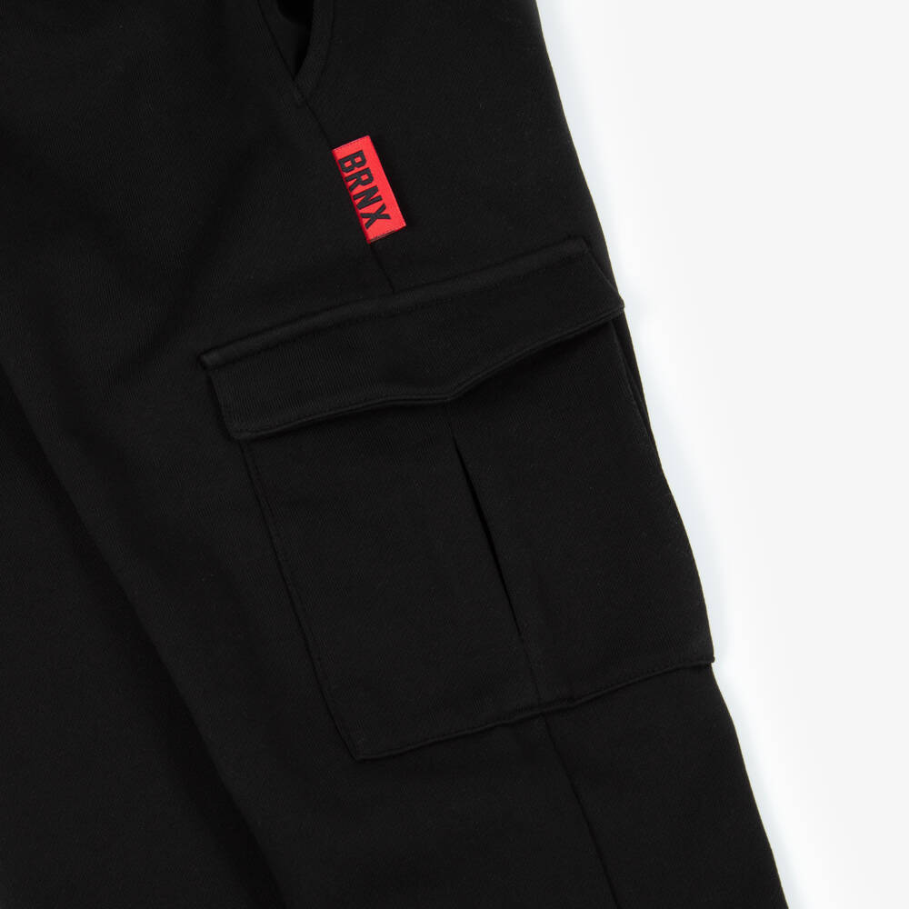 iDO-Boys Black Cotton Joggers with Cargo Pockets | Childrensalon Outlet