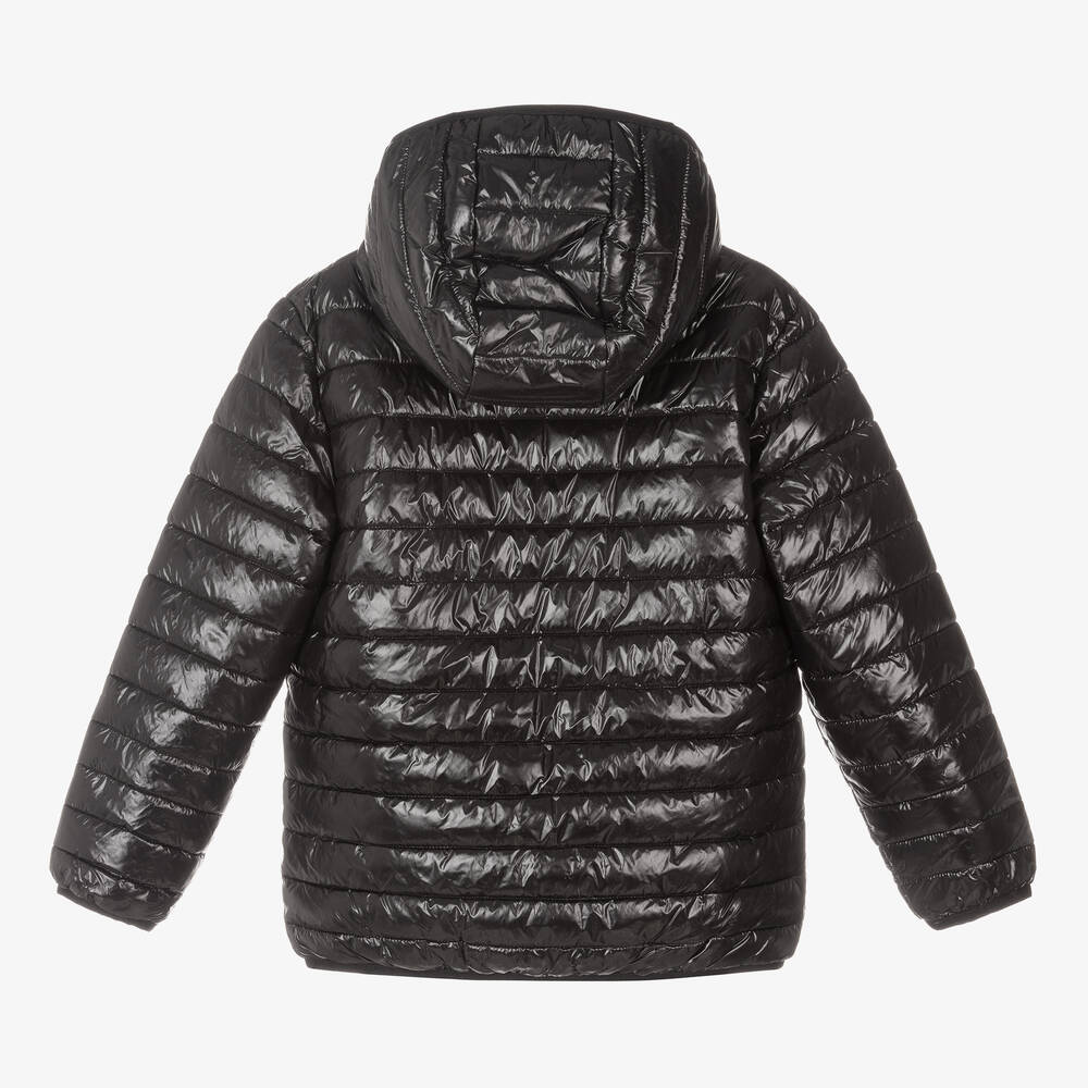Boys black puffer jacket sales