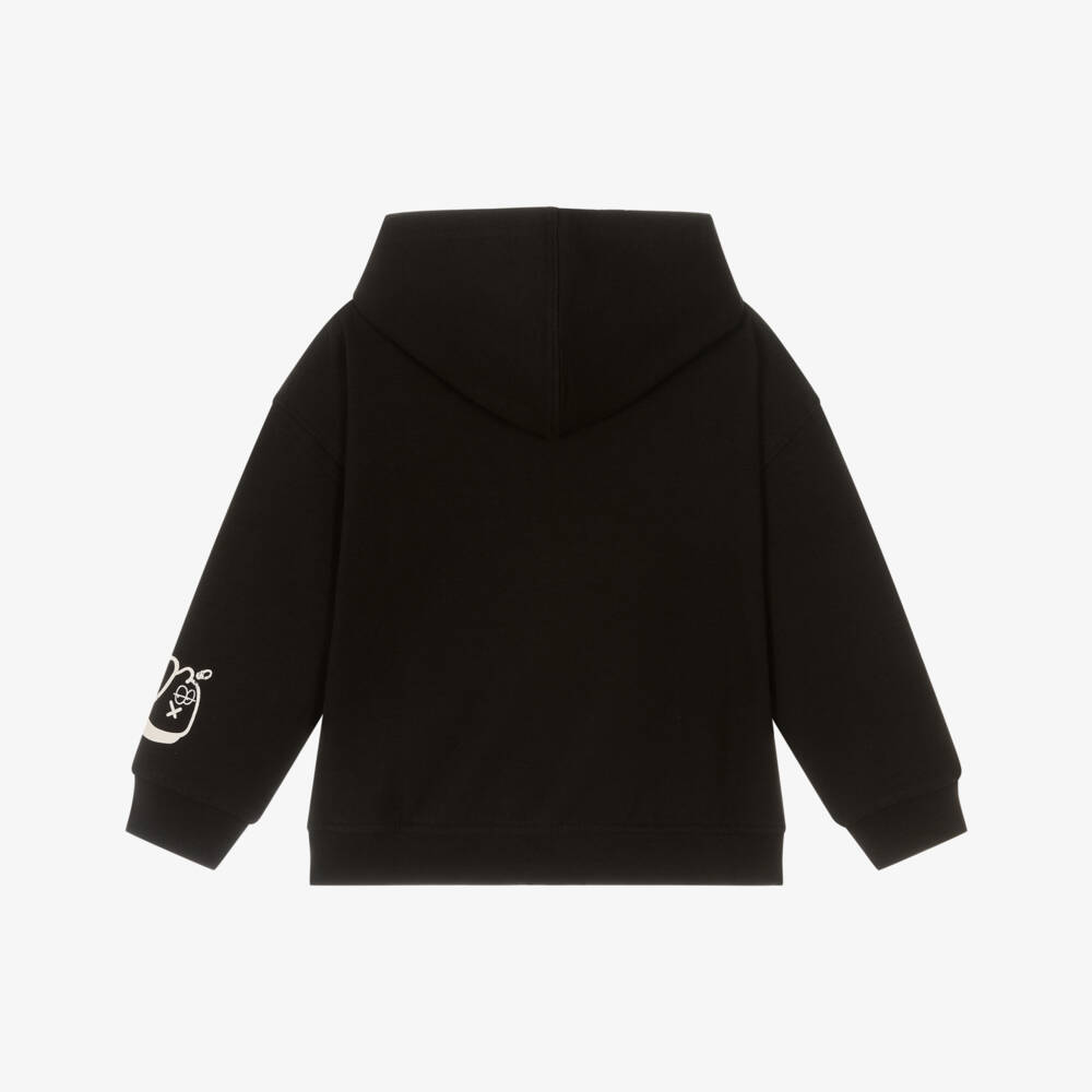 iDO-Boys Black Quarter Zip Hooded Sweatshirt | Childrensalon Outlet