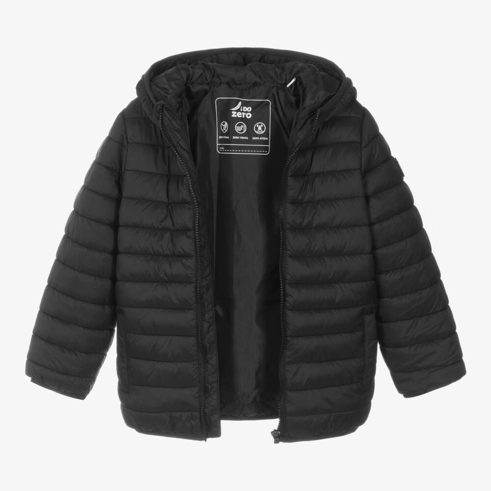 iDO Baby-Boys Black Quilted Hooded Jacket | Childrensalon Outlet